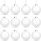 4E's Novelty Clear Plastic Ball Ornaments for Crafts Fillable 12 Pack – 80mm Transparent Shatterproof Christmas Ornaments with Silver Caps & Ribbon, DIY Paintable & Fillable Christmas Craft Balls